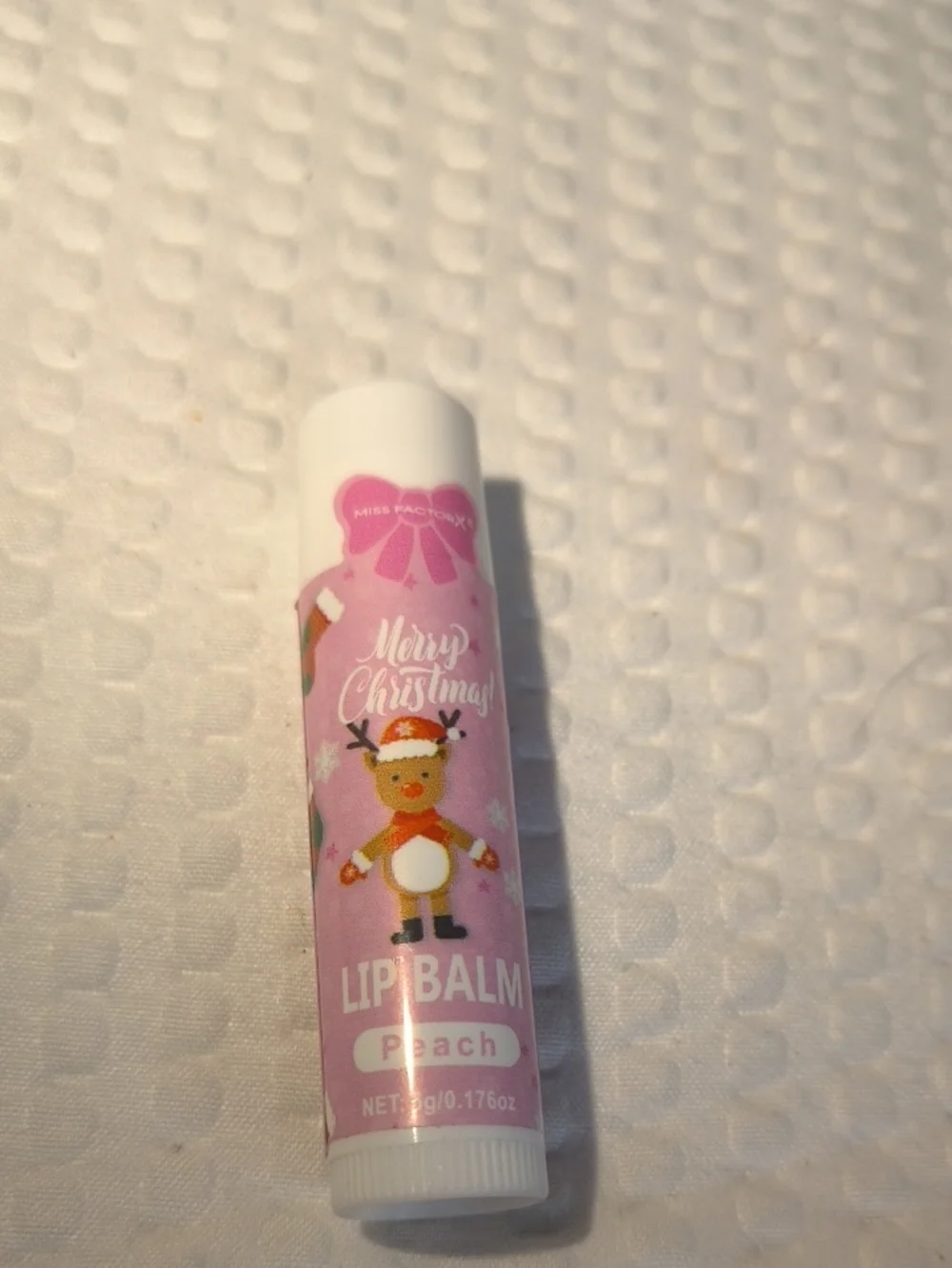Peach Lip Balm for Kids - Merry Christmas Pink Flavor